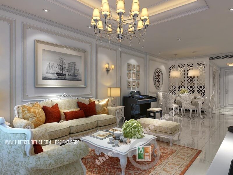 Sofa chung cư tân cổ điển Sofa chung cư tân cổ điển