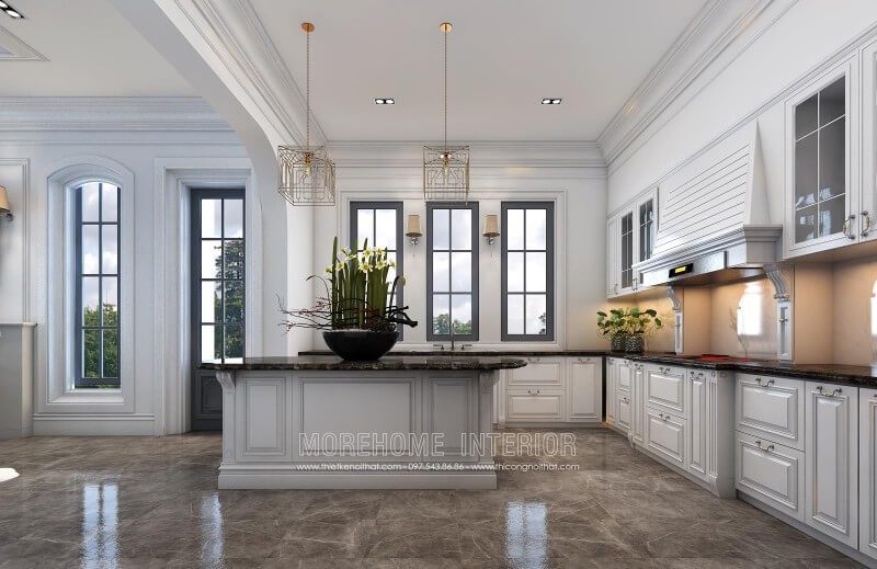 .
Tủ bếp chữ L tân cổ điển giúp gia chủ tối ưu hóa sử dụng không gian góc của ngôi nhà của họ. Phần đảo bếp được đặt ở giữa, tạo nên sự tiện nghi. Đây là một trong những mẫu thiết kế tủ bếp gỗ tự nhiên đang được ưa chuộng trong vài năm gần đây.